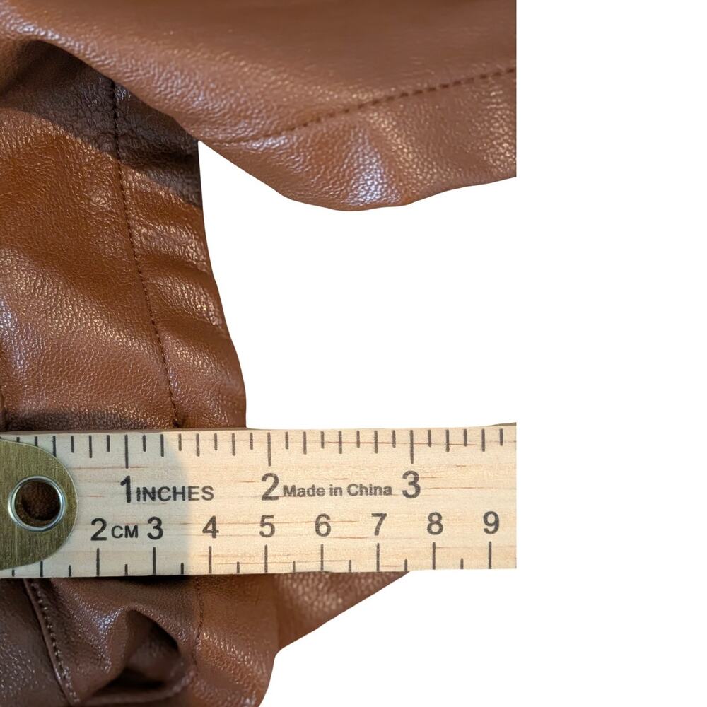 Altar'd State Womens Small Brown Faux Leather High Rise Belted Shorts - Picture 7 of 7